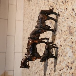 Vintage Metal Pot Hollow Horses